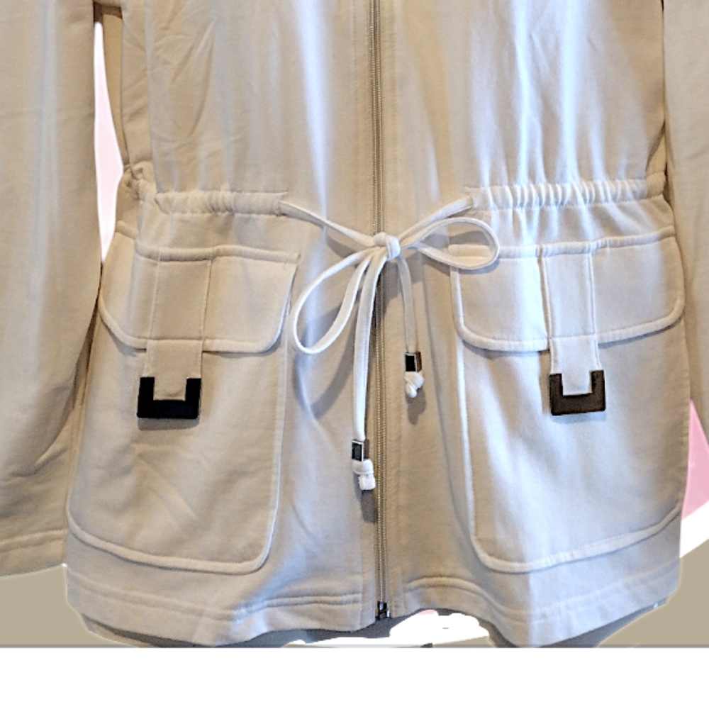 Sz XL Jacket with 2 Silver Tone Metal Accent Functional Front Pockets - Picture 5 of 16